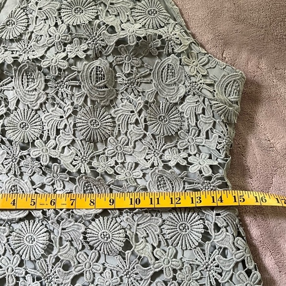 Lulu’s Sage Love Poem Lace Overlay Halter Mini Cocktail Dress Size Large - Picture 13 of 16